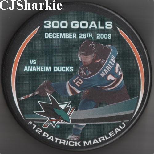 Patrick Marleau 300 Goals Puck Front