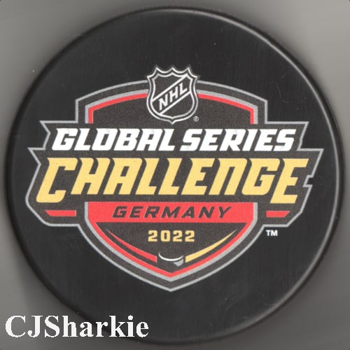2022 NHL Global Series Challenge Germany Logo Puck Front 